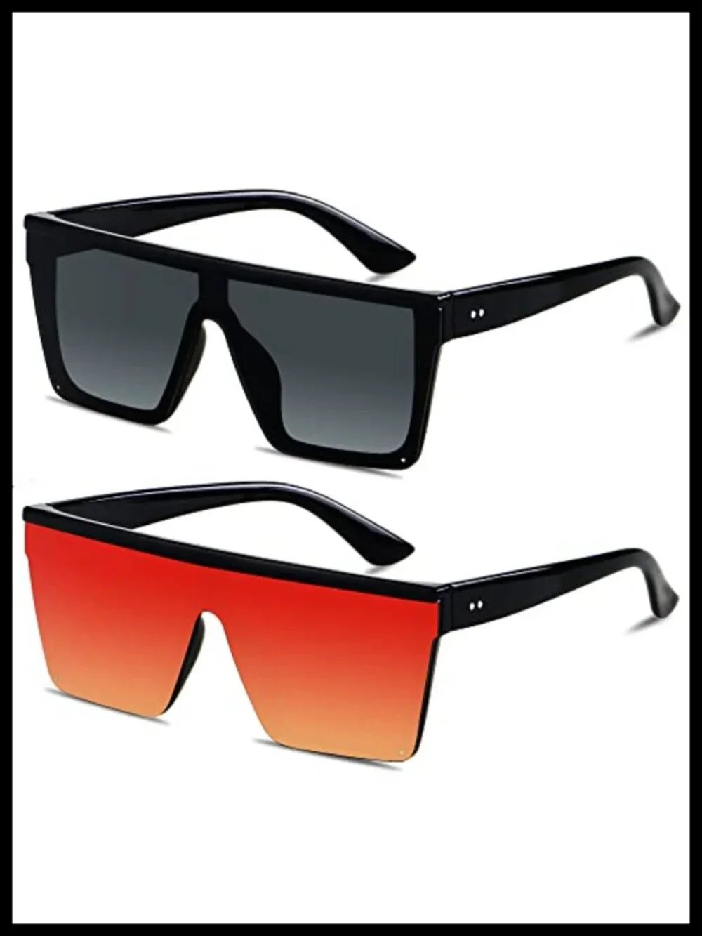Oversized Square Sunglasses Women Men UV400 Flat Top Big Shades